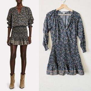 Veronica Beard SIZE 4 Karlina paisley smocked mini dress